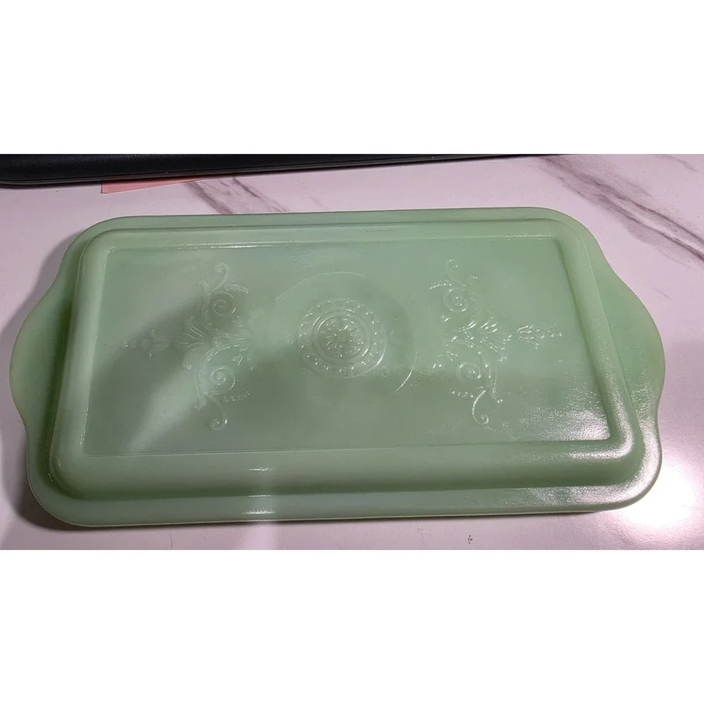 Vintage Jadeite Philbe Refrigerator Dish ( Lid Only ) One Chip In Pic